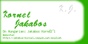 kornel jakabos business card